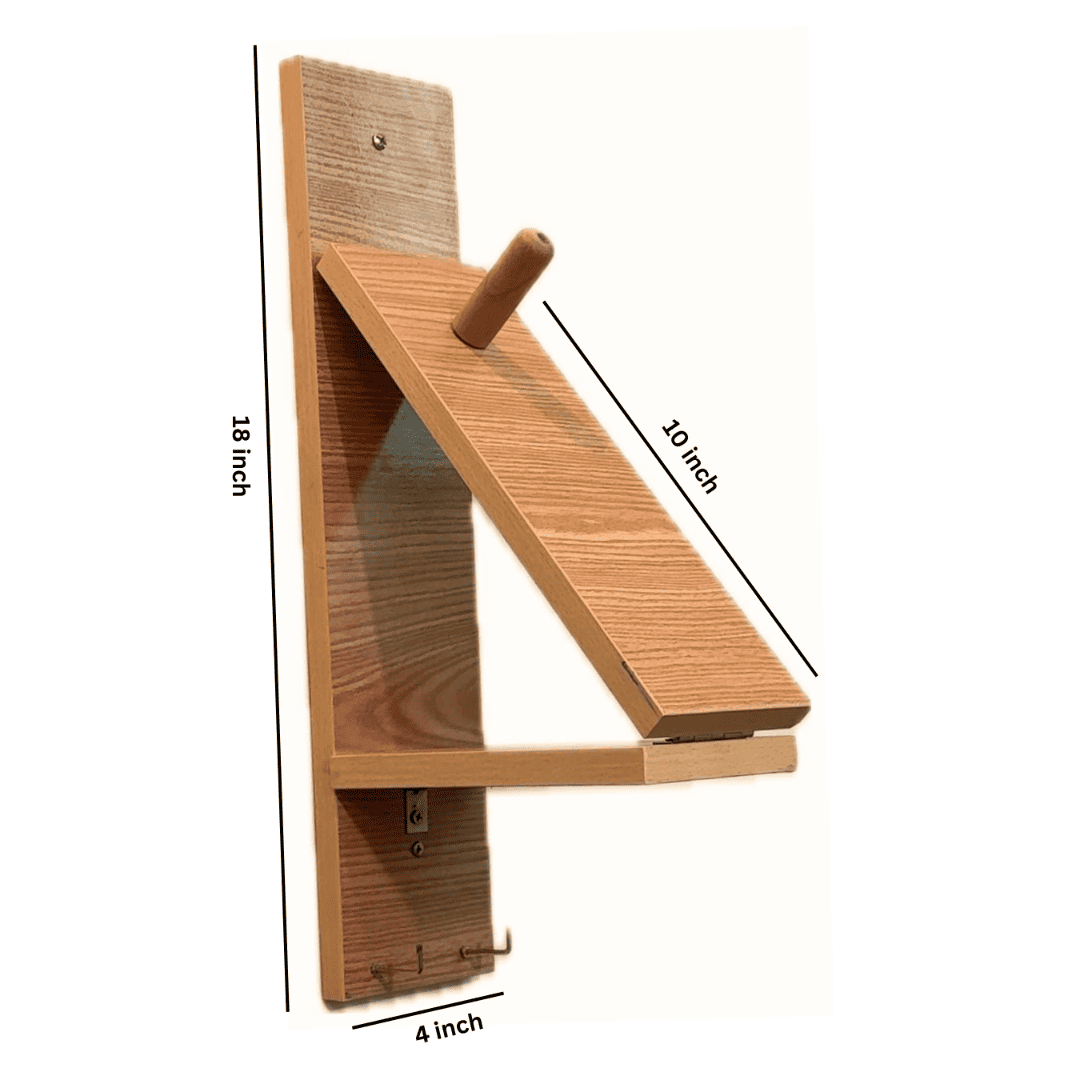 3-in-1 Wooden Helmet Stand – Gloves & Key Holder