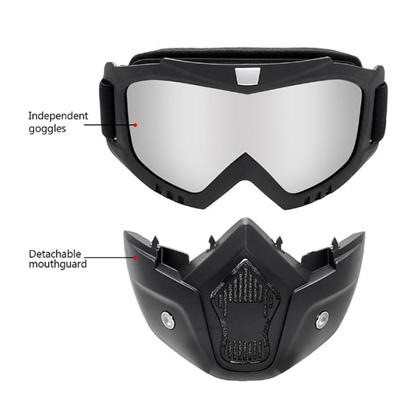 Bike Face Mask with Goggles – UV Protection, Dustproof & Smog Filter with Adjustable Strap