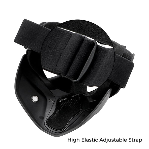 Bike Face Mask with Goggles – UV Protection, Dustproof & Smog Filter with Adjustable Strap