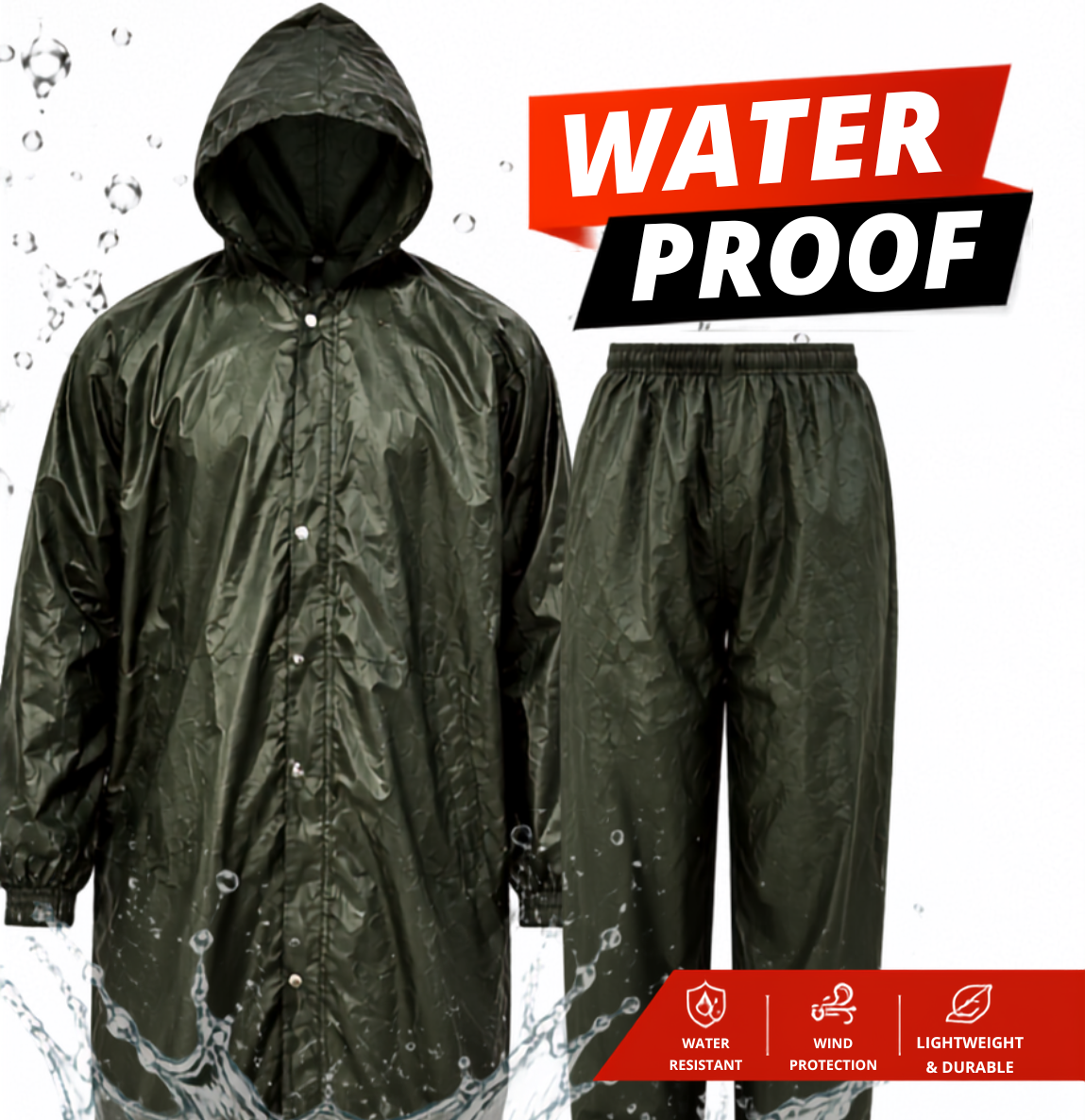 100% Waterproof Rain Suit | Heavy-Duty - Universal Size for Bike Riders